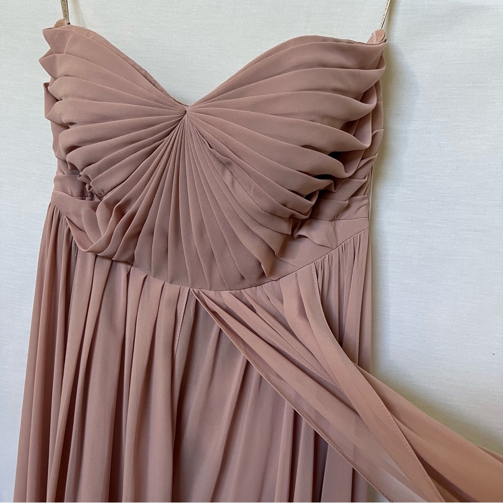 Jenny Yoo Pale Antique Pink Bridal Full Length Flowy Strapless Dress.  Size 8 - Picture 3 of 16
